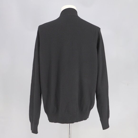 UNIQLO Men's 100% Cashmere Quarter Zip Mock Neck Sweater Black Size XL - Picture 4 of 6